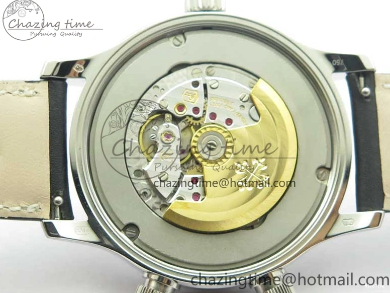 MIROTIME 0402 Stylish Calatrava 5524 Pilot Travel Time SS GRF Black Dial on Black Leather Strap A324 V 7108